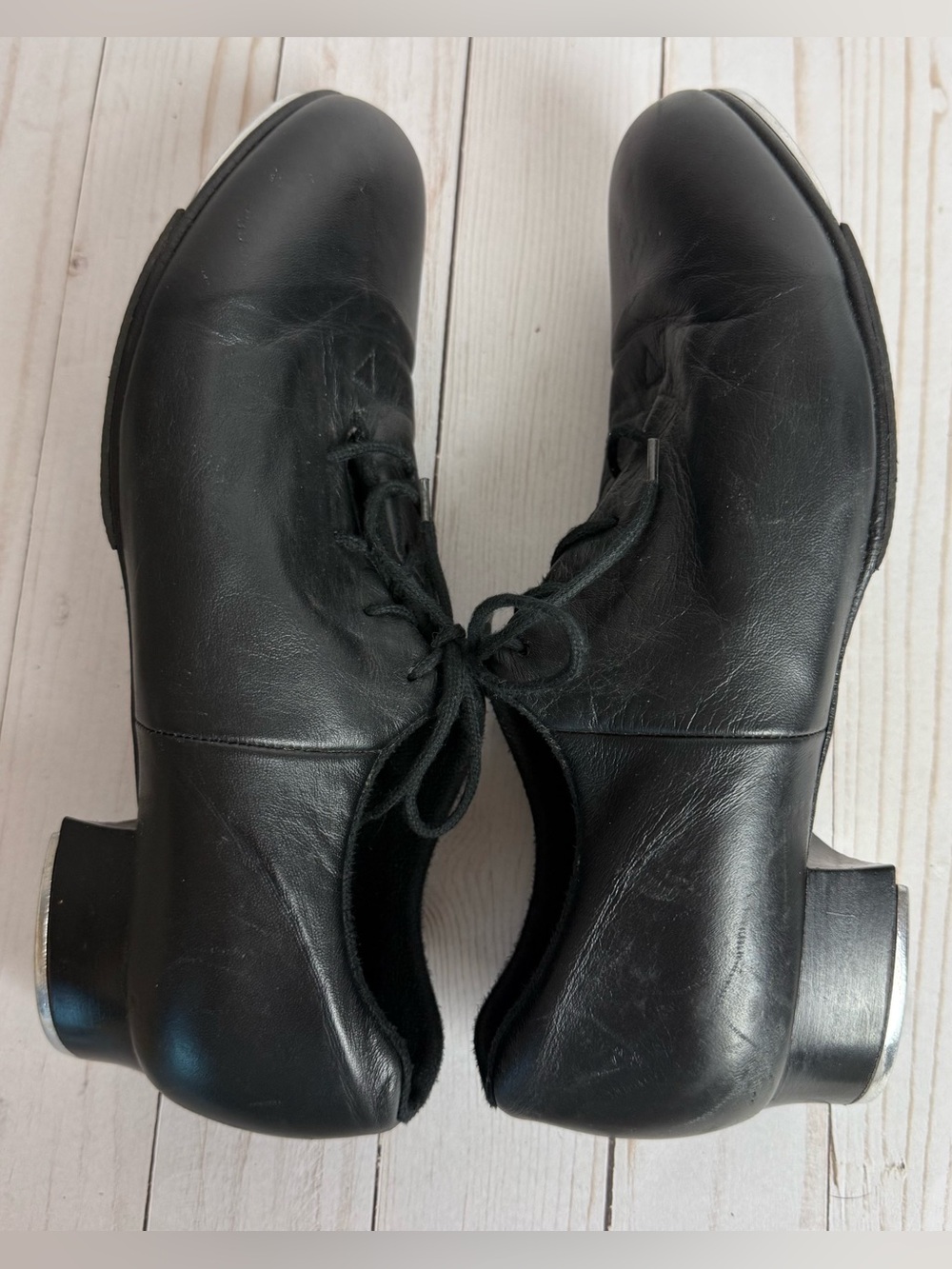 Bloch Black Genuine Leather Tap Shoes Lace Up Women’s Dance - Picture 5 of 8